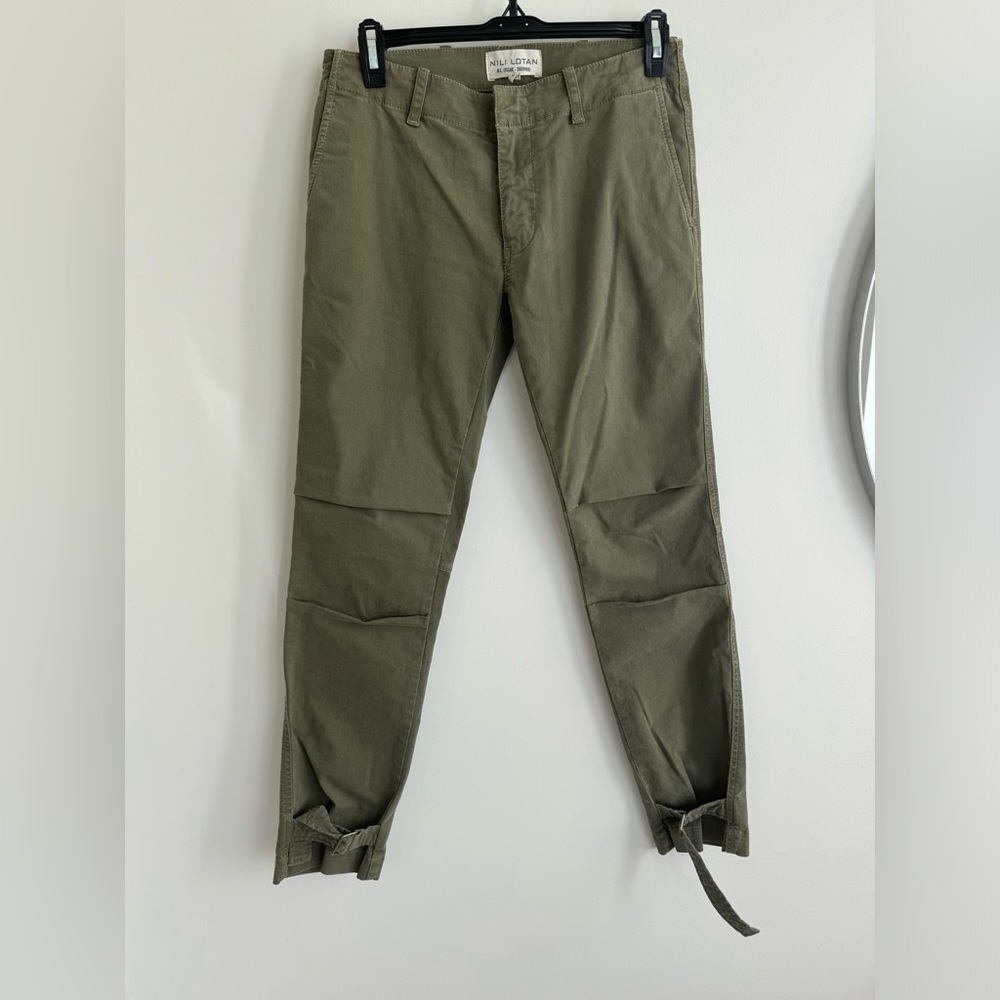 Nili Lotan Bradley pants in Army Green sz 0
